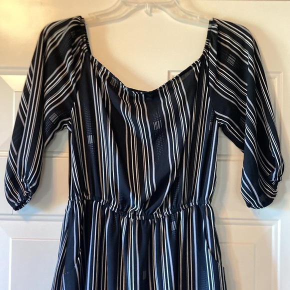 Small My Story Black and White Striped A-Line Dress - Picture 2 of 11